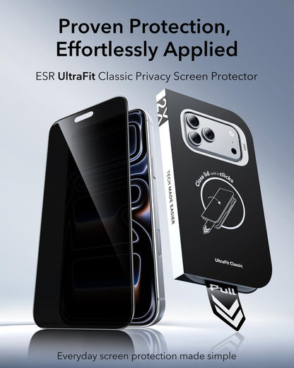 ESR 3 Pack for iPhone 17 Pro Max Privacy Screen Protector, Classic
