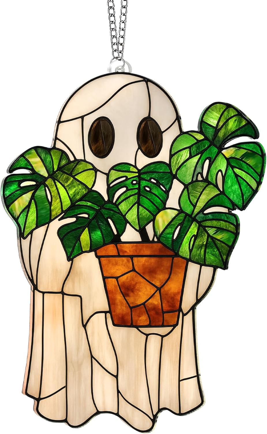 Halloween Plant Gifts, Stained Glass Window Hanging, Gothic Spooky Decor