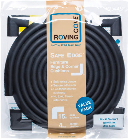 Roving Cove Baby Proof Corner Edge Protector, Small 15ft Edge 4 Corners