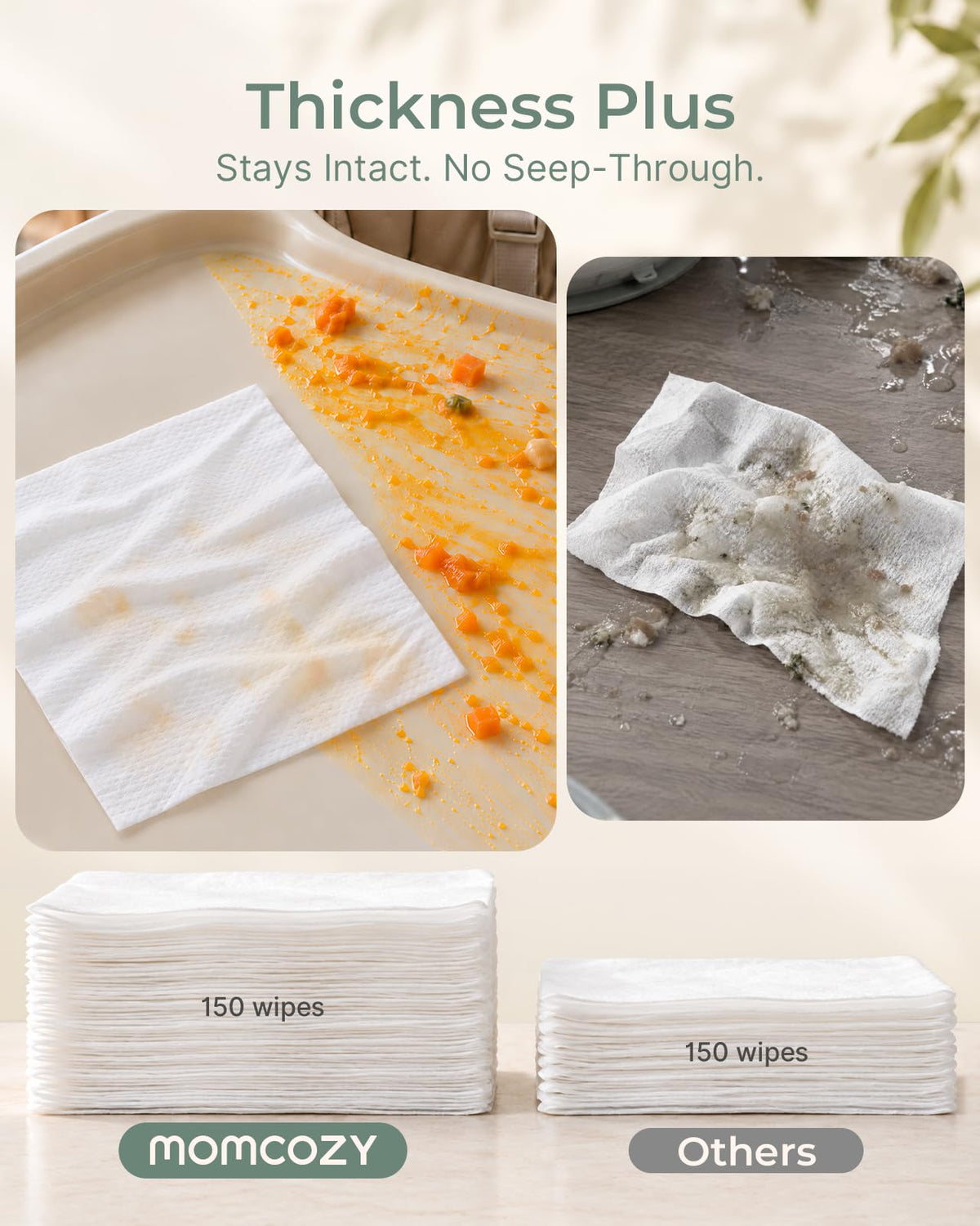 Momcozy Baby Wipes, Unscented & Hypoallergenic, Gentle for Sensitive Skin