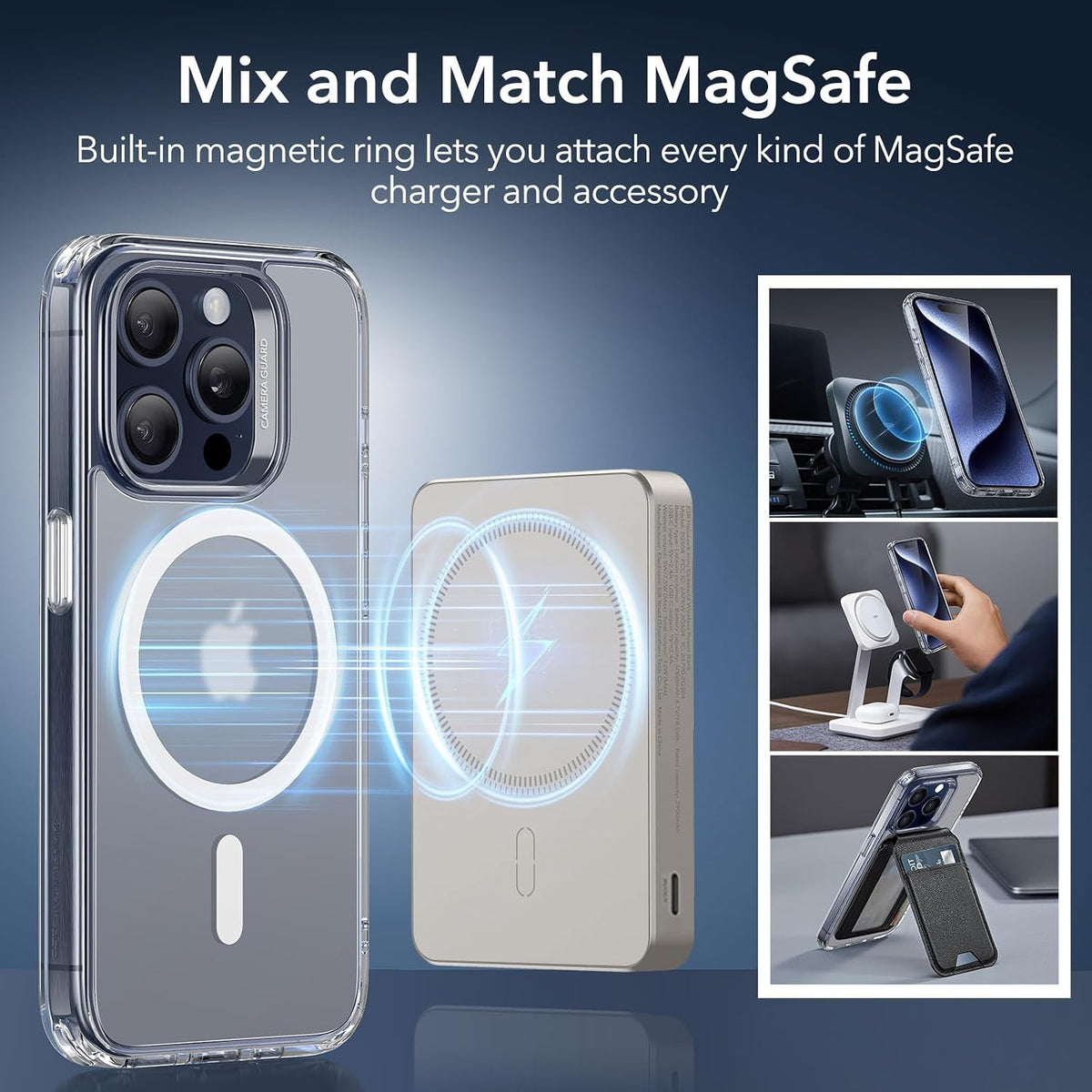 ESR Classic Hybrid for iPhone 15 Pro Max Case, Clear