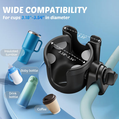 2-Pack Cup Holder for Walker: Wheelchair Cup Holder for Seniors and Adults