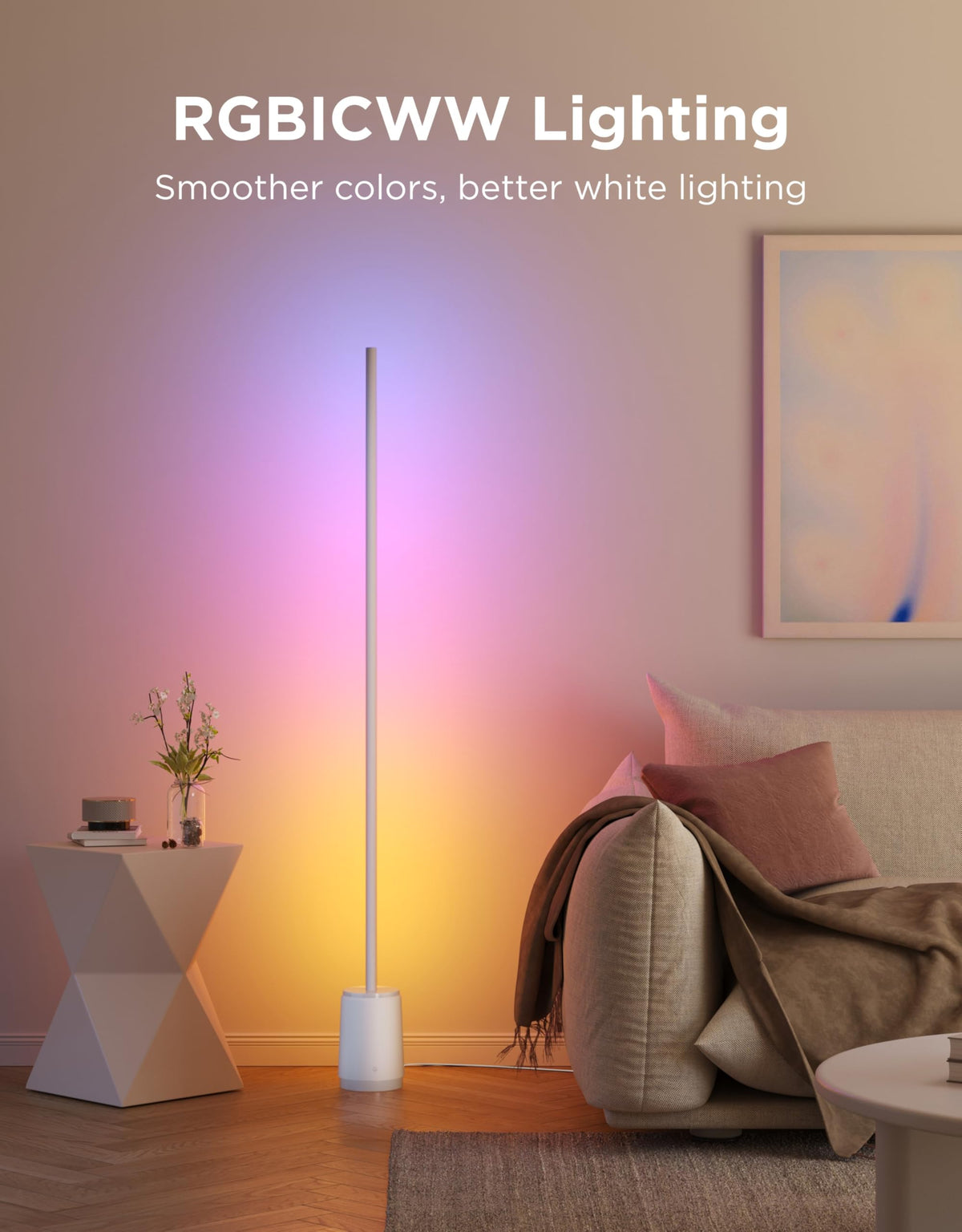 Govee Floor Lamp 3 Lite, Smart RGBIC LED Corner Lamp for Living Room