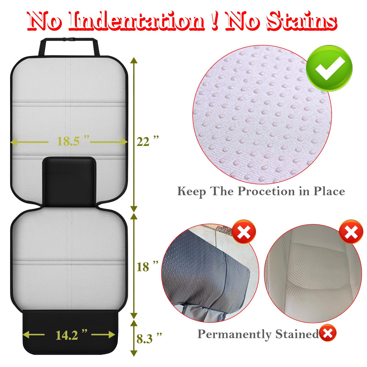 Meolsaek Car Seat Protector for Child Car Seat，Non-Slip Backing No Imprints