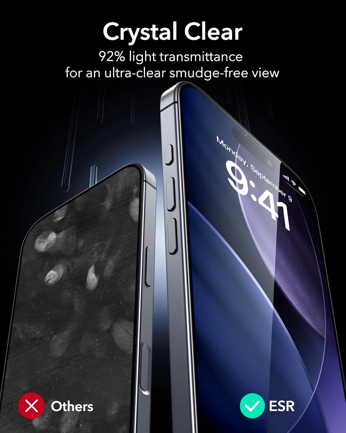 ESR 3 Pack for iPhone 17/iPhone 16 Pro Screen Protector, Align Frame