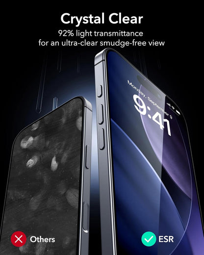 ESR 3 Pack for iPhone 17/iPhone 16 Pro Screen Protector, Align Frame