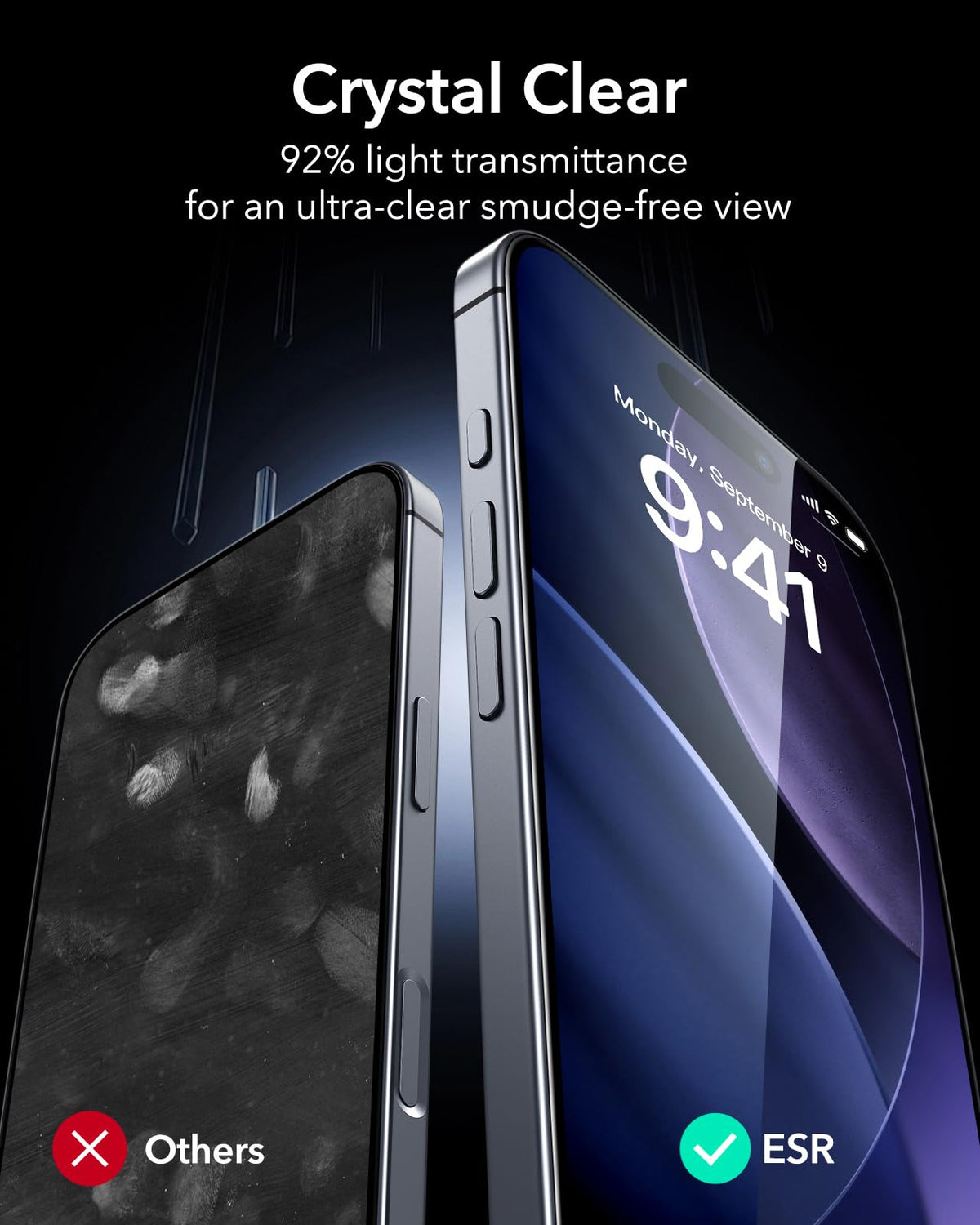 ESR 3 Pack for iPhone 17/iPhone 16 Pro Screen Protector, Align Frame