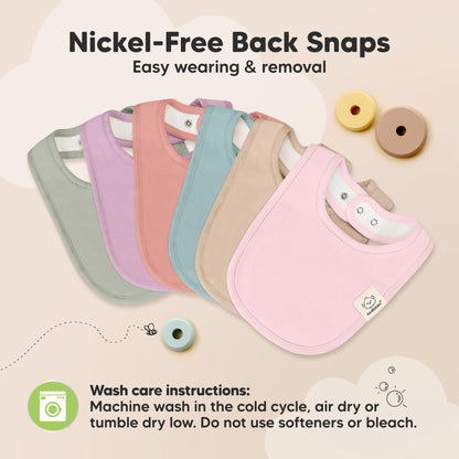 KeaBabies 8-Pack Organic Baby Bibs for Drooling and Teething (Sweet Charm)
