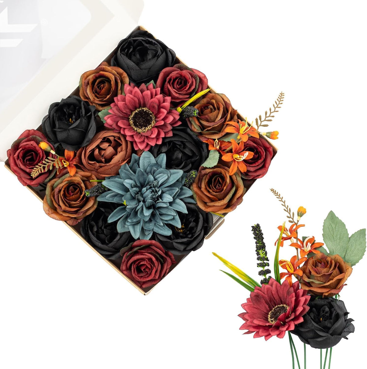 Fall Artificial Flowers DIY Bouquet Combo Faux Rose for Home Decor