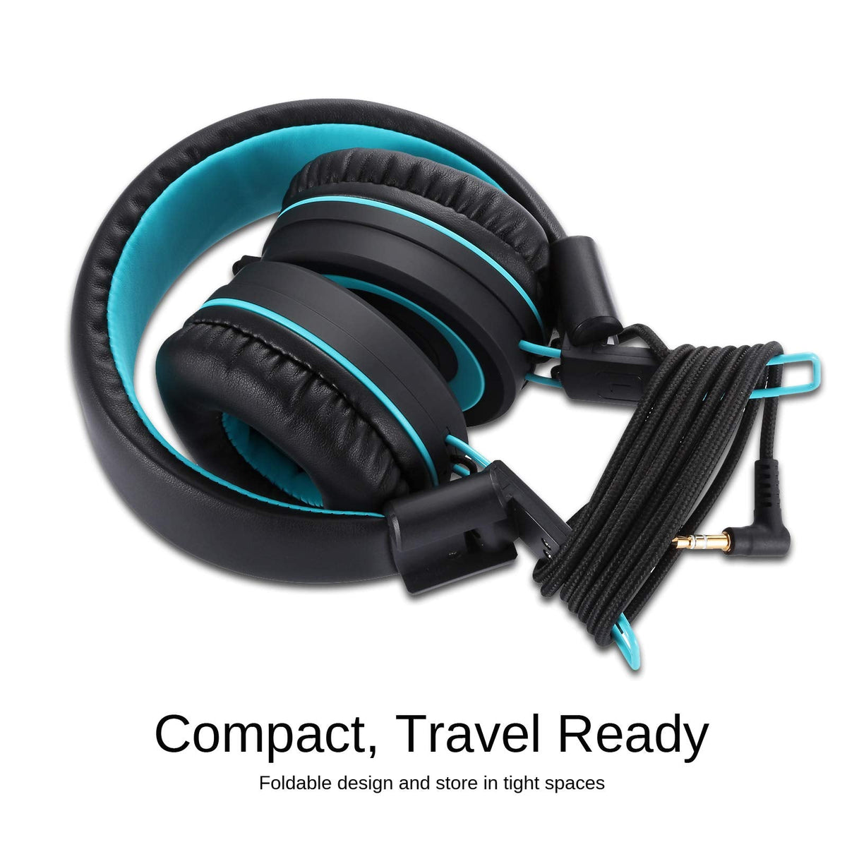 noot products K11 Kids Headphones with Wired Cord 3.5mm Jack Navy/Teal
