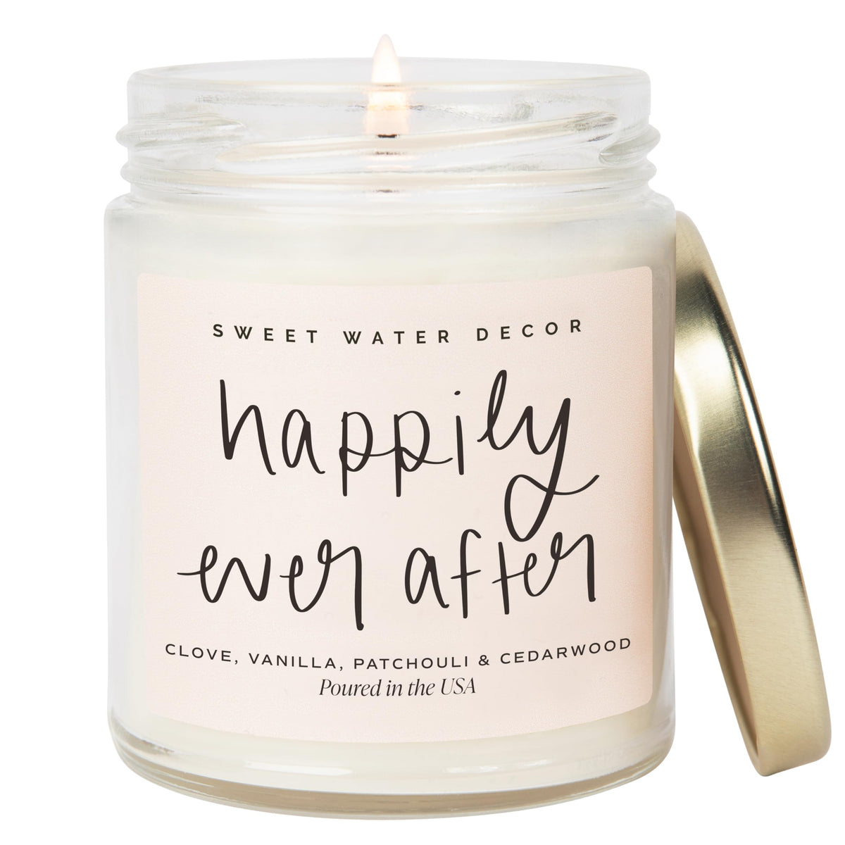 Sweet Water Decor Forever and Always Wedding Soy Wax Candle, 9oz Clear Jar