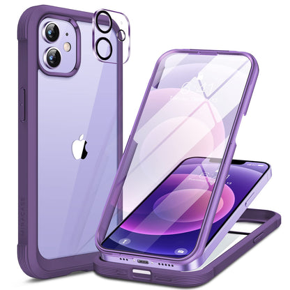Miracase for iPhone 17e Case & iPhone 16e Case, Full-Body Phone with Built-in Glass Screen Protector, [Magnetic with MagSafe] Military Drop Proof 17 E/ 16 E Cover Bumper 6.1 inch, Black