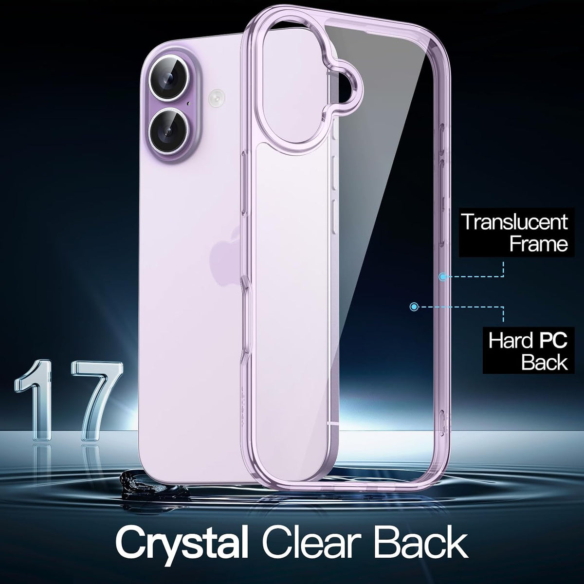 JETech Case for iPhone 17, Anti-Yellowing, Clear