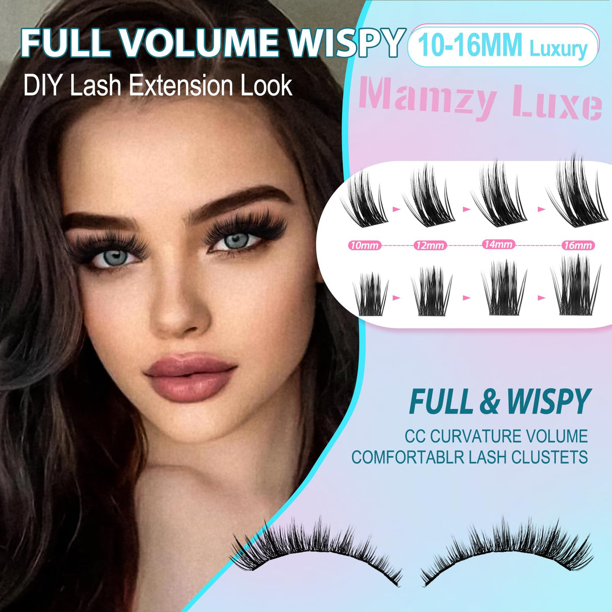 Lash Clusters Wispy 60D Eyelash Clusters 10-18mm Fluff Cluster Eyelash Extensions D Curl No Plastic Feel Individual Lashes Extension 240 Pcs Versatile False Eyelashes Clusters