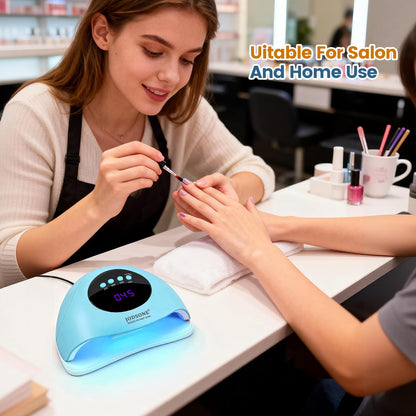 JODSONE Gel Nail Kit,210Pcs BS-74 Short Almond Nail Tips with U V Light