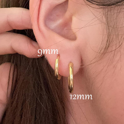 1 Pair 6mm Small Hoop Earrings for Women, Huggie Hoop Earrings (Gold/1.6mm)