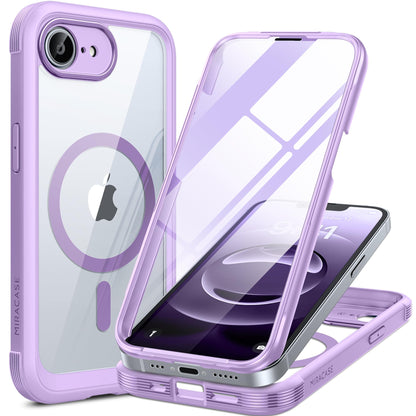 Miracase for iPhone 17e Case & iPhone 16e Case, Full-Body Phone with Built-in Glass Screen Protector, [Magnetic with MagSafe] Military Drop Proof 17 E/ 16 E Cover Bumper 6.1 inch, Black
