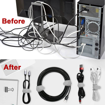 Silicone Cable Ties, Cord Organizer Cable Management,2Sizes-Grey