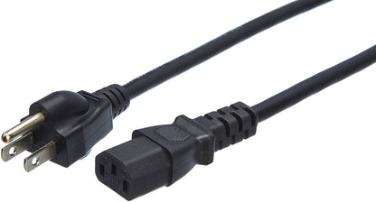 Amazon Basics Replacement Power Cord for Computer, Monitor, TV, Printer, PC, 3 Prong, 18 AWG, 125 Volts, 10 Feet, Black