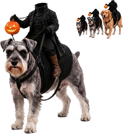 Light Up Headless Horseman Pet Costume for Dogs and Cats S/M/L