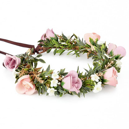 Pink Bohemian Flower Crown, Fairy Babys Breath Flower Headband