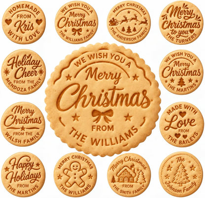 Personalized Cookie Stamp for Family Name Christmas Cookies & Gifts