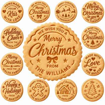 Personalized Cookie Stamp for Family Name Christmas Cookies & Gifts