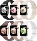 6 Pack Sport Silicone Bands Compatible with Apple Watch Band for Women Men