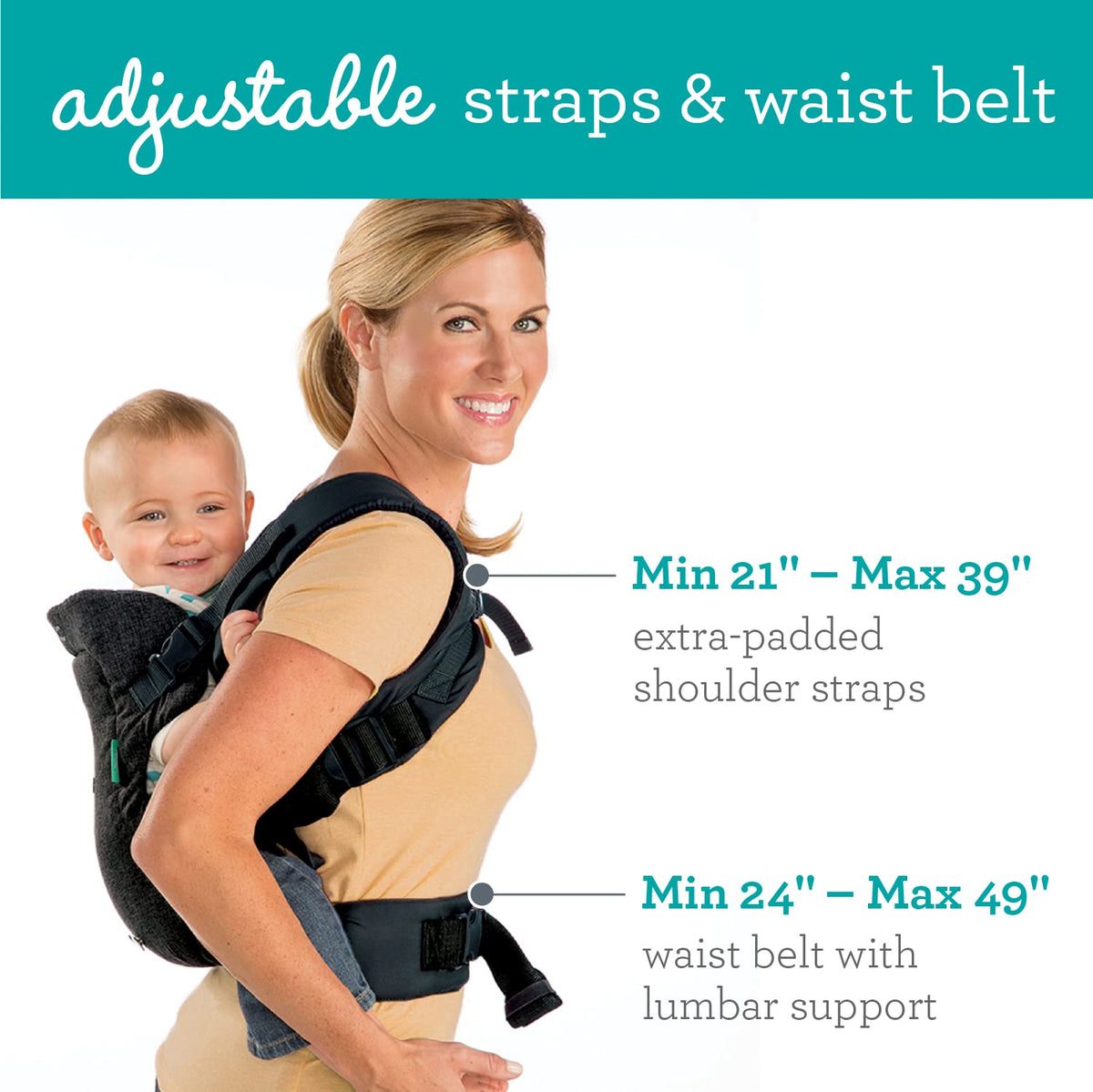 Infantino Flip 4-in-1 Baby Carrier Convertible Ergonomic, Gray