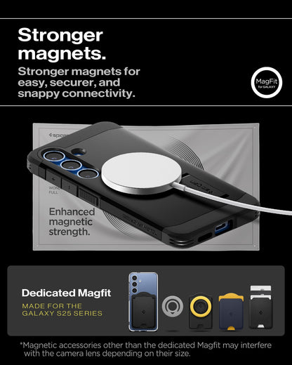 Spigen for Galaxy S26 Case, Tough Armor MagFit [Kickstand] [Compatible with MagSafe] [Military-Grade Protection] - Black
