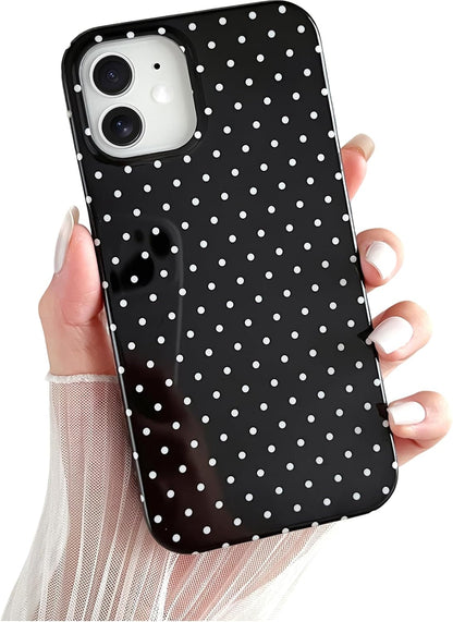 Yeddabox for iPhone 15 Case Cute Polka Dot Phone Case Soft TPU Slim Shockproof Phone Cover for Women Girls, Blue