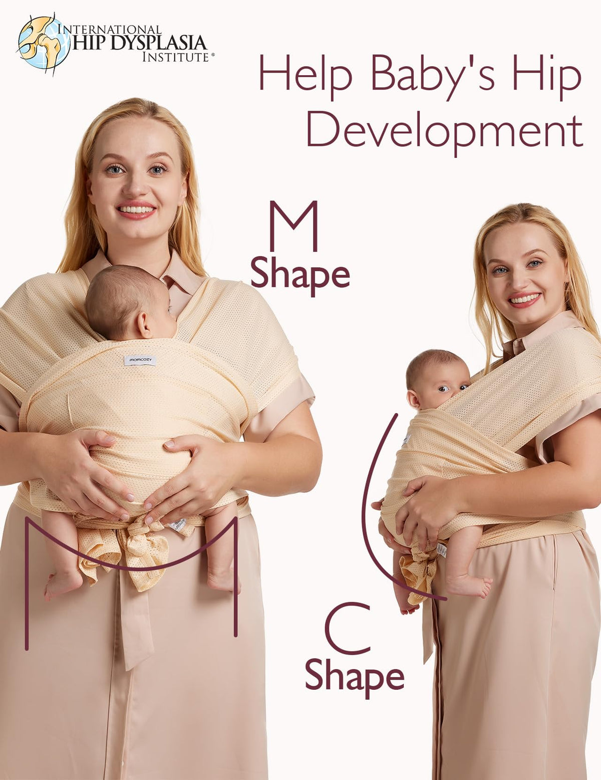 Momcozy Baby Wrap Carrier, Easy-On 2-Piece Design, Newborn to 33 lb