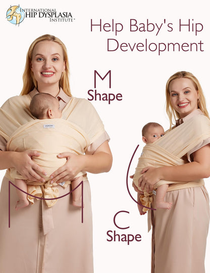 Momcozy Baby Wrap Carrier, Easy-On 2-Piece Design, Newborn to 33 lb