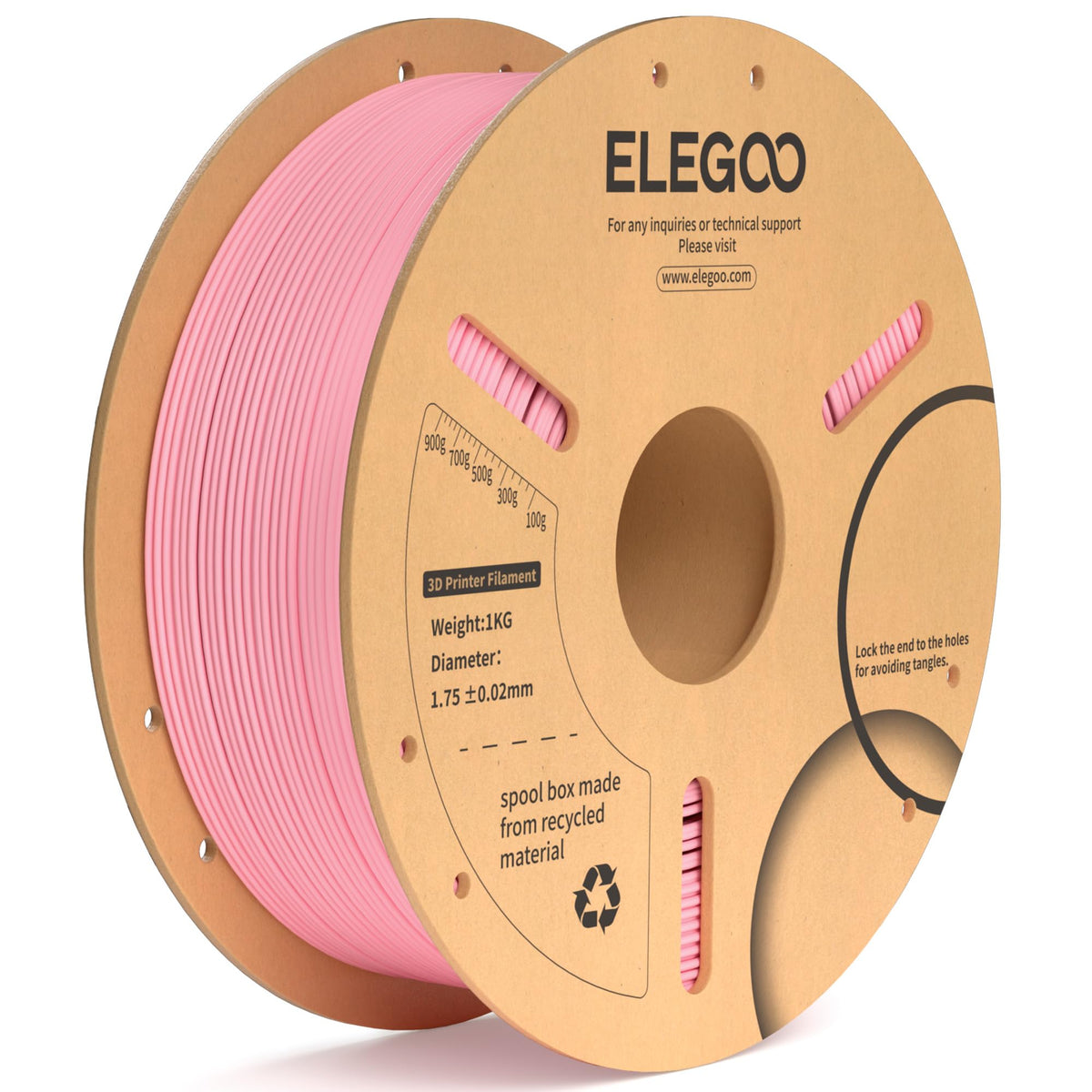 ELEGOO PLA Plus 3D Printer Filament 1.75mm White 2KG, Tougher & Stronger