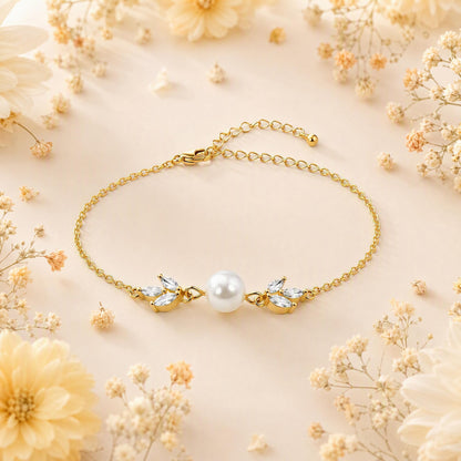 Pearl Bracelets for Women and Girls, Dainty Bracelet Wedding Pearl Jewelry