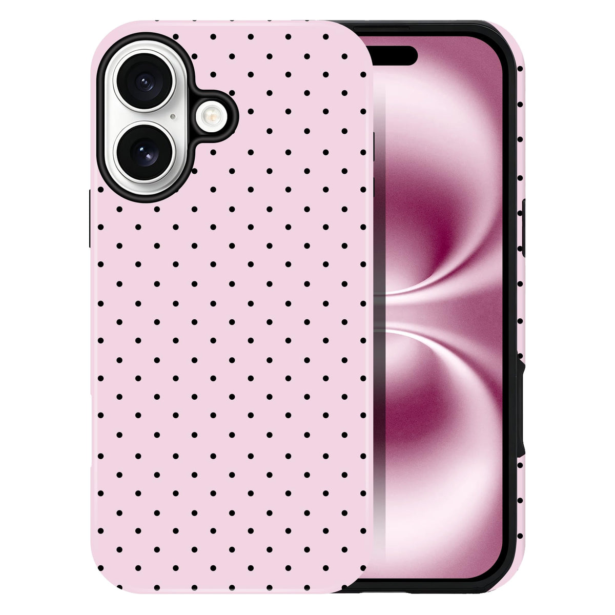 Polka Dot Pattern Phone Case for iPhone 17 6.3", White