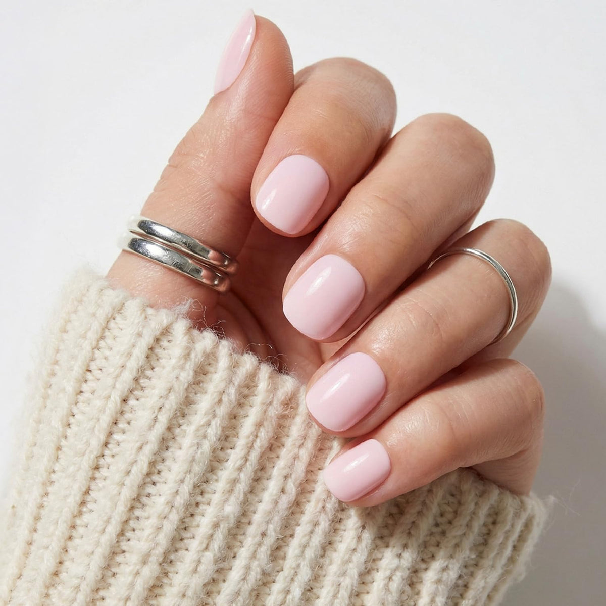 Glamnetic Press On Nails, Short Almond Glossy, Fake Nails 24pc Nail Kit