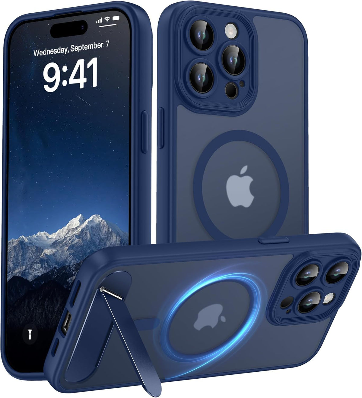 Magnetic Compatible with iPhone 16 Case, [Built-in Kickstand][Full Camera Protection][Compatible with MagSafe][Anti-Fingerprint] Shockproof Phone Case for iPhone 16 6.1",Brown