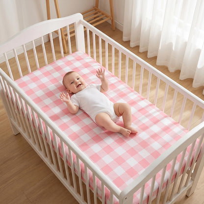 GUNTAIL Baby Crib Sheets for Boys Girls, 2 Pack Fitted Crib Sheet for Standard Crib and Toddler Mattress, Soft Microfiber Baby Sheet 52x28x8in. (Love & Pink)