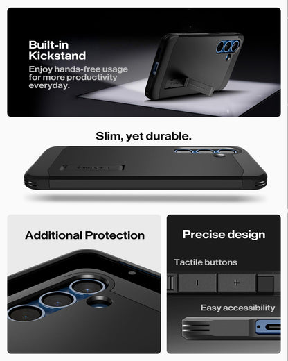 Spigen for Galaxy S26 Case, Tough Armor MagFit [Kickstand] [Compatible with MagSafe] [Military-Grade Protection] - Black