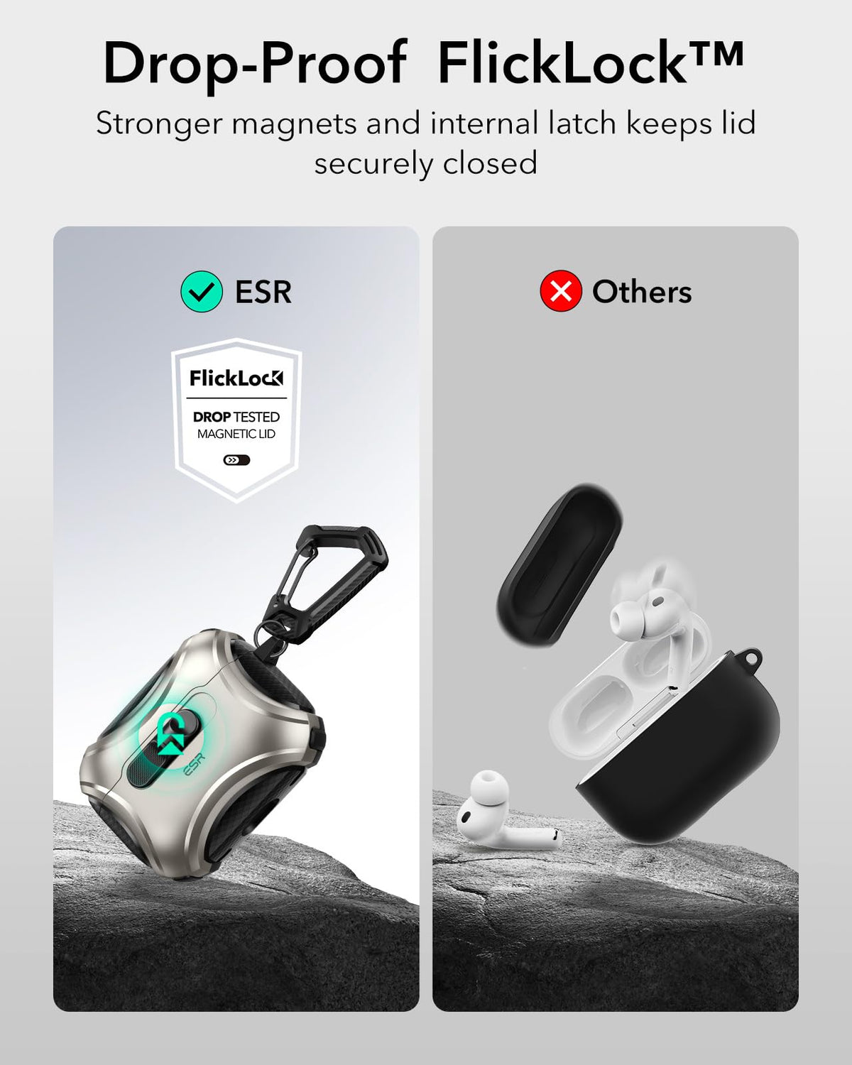 ESR for AirPods Pro 2 Case, Compatible with MagSafe, Cyber Series, Black