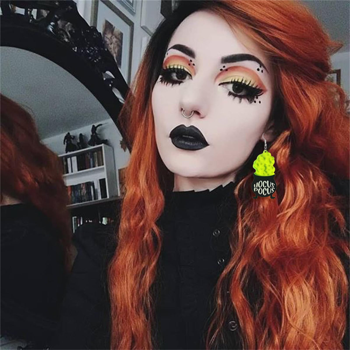 Hocus Pocus Earrings for Women Spooky Witch Halloween Pumpkin Earrings Halloween Accessories Witch Jewelry