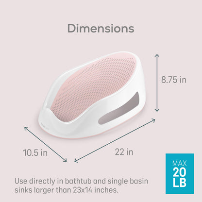 Angelcare Baby Bath Support, Pink, Birth to 6 Months, Made in Canada