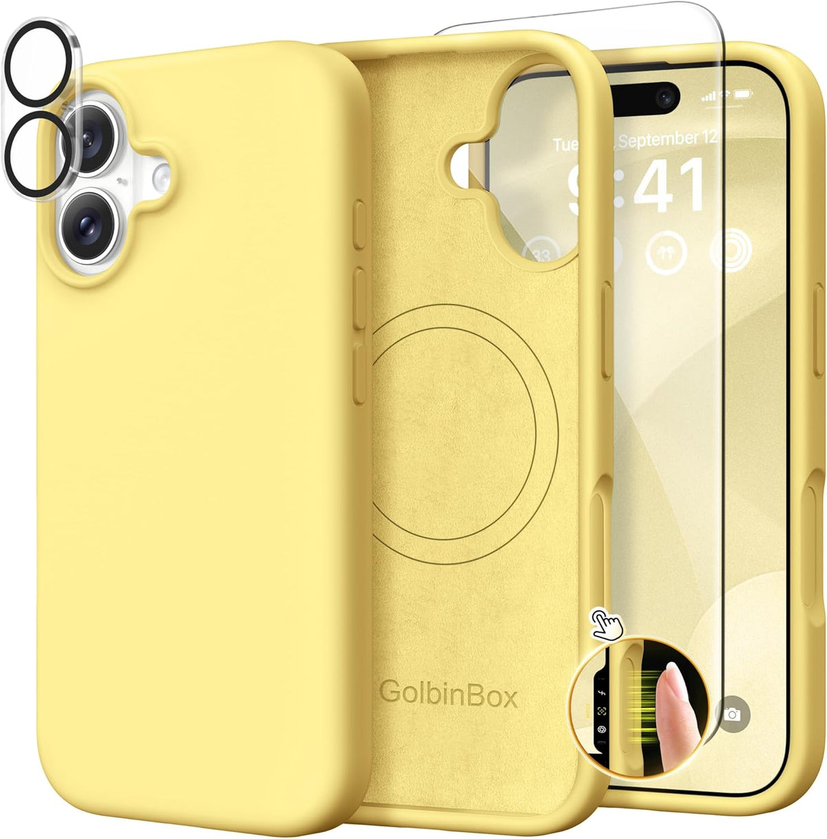 GolbinBox Magnetic for iPhone 13/14 Case, Silicone Cover, Blackcurrant