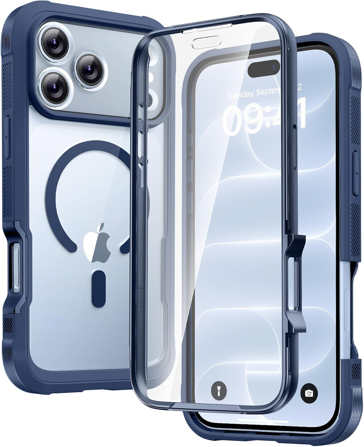 Diaclara Designed for iPhone 15 Plus Case 6.7 Inch, Full-Body Clear Bumper Cases w/Built-in Screen Protector, 360 Protective Rugged Case + Glass Camera Lens Protector,Mint Green