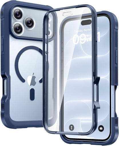 Diaclara Designed for iPhone 15 Plus Case 6.7 Inch, Full-Body Clear Bumper Cases w/Built-in Screen Protector, 360 Protective Rugged Case + Glass Camera Lens Protector,Mint Green
