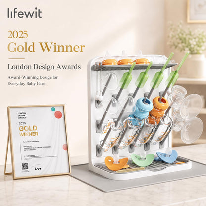 Lifewit 10-Hooks Baby Bottle Drying Rack for Countertop, BPA Free