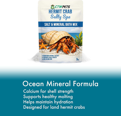 Salty Spa Hermit Crab Salt Water Mix with Calcium & Trace Minerals