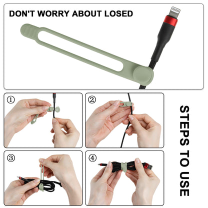 Silicone Cable Ties, Cord Organizer Cable Management,2Sizes-Grey