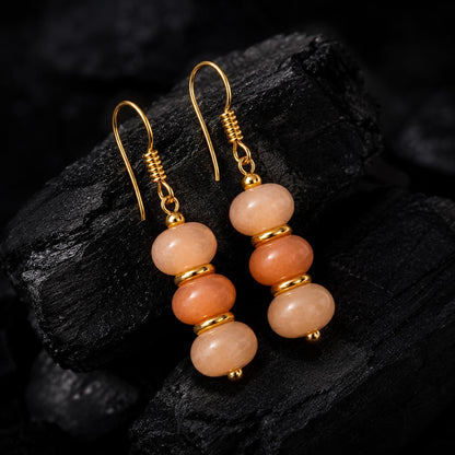 Gempires Beaded Gemstone Dangle Earrings for Women, Boho Gold Birthstone
